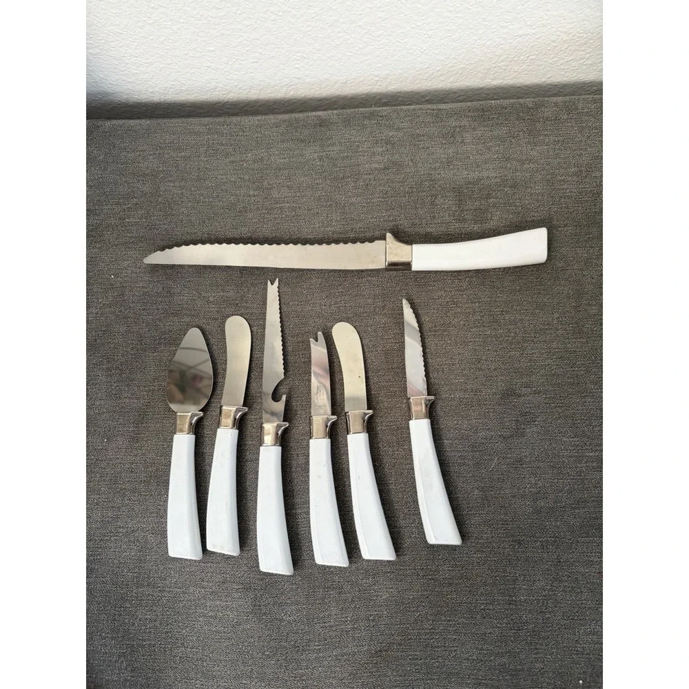 CORNFLOWER BLUE Lifetime Cutlery Stainless Blade Sheffield England- 7 Pieces